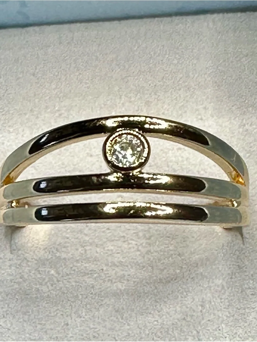 14K Gold Electroplated CZ Minimalist Ring